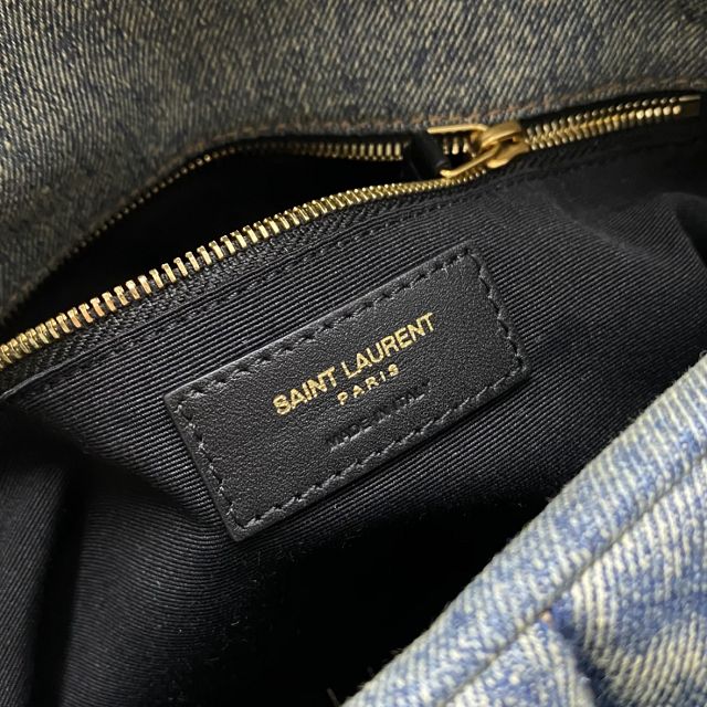 YSL original denim puffer small bag 577476 blue