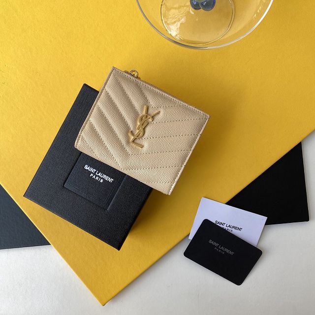 YSL original grained calfskin card holder 517045 