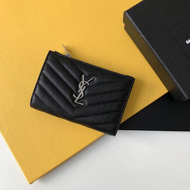 YSL original grained calfskin card holder 575974 