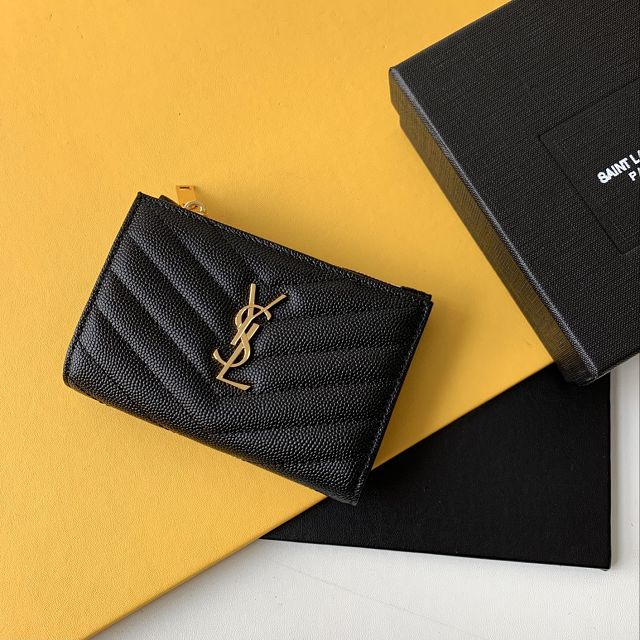 YSL original grained calfskin card holder 575974 