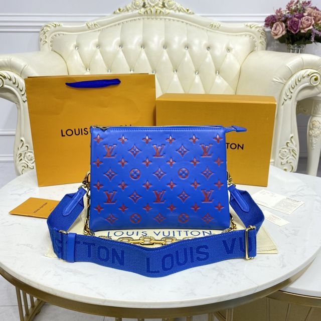 2023 Louis vuitton original lambskin coussin pm bag M58626 blue