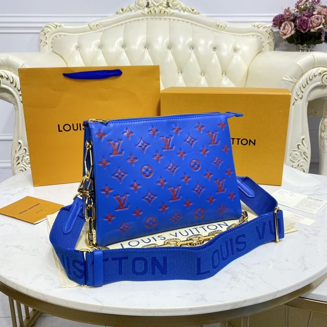 2023 Louis vuitton original lambskin coussin pm bag M58626 blue