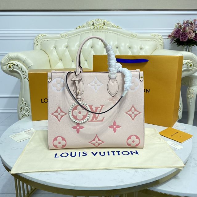 Louis vuitton original embossed calfskin onthego mm M45595 pink