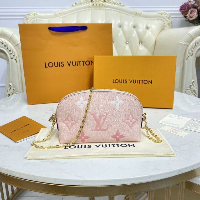 Louis vuitton original calfskin chain cosmetic pouch M80503 pink