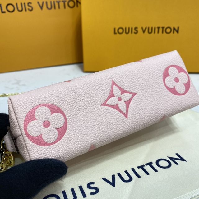 Louis vuitton original calfskin chain cosmetic pouch M80503 pink