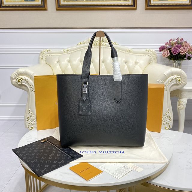 Louis vuitton original calfskin cabas voyage tote bag m52817 black