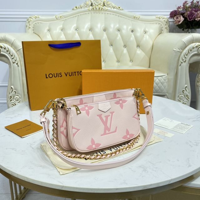 Louis vuitton original calfskin multi pochette M45776 pink