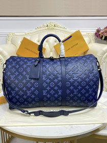 Louis vuitton original monogram calfskin keepall 50 M45731 blue