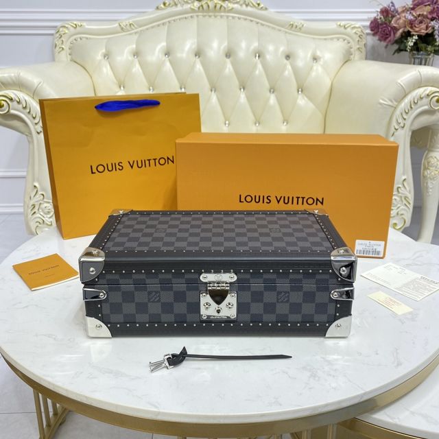 Louis vuitton damier graphite watch case&jewelry box M47641 