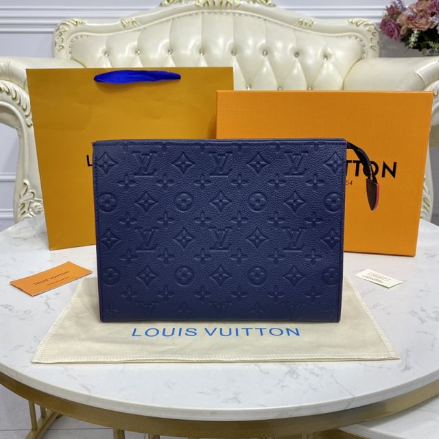 Louis vuitton original calfskin toiletry pouch 26 M45665 navy blue