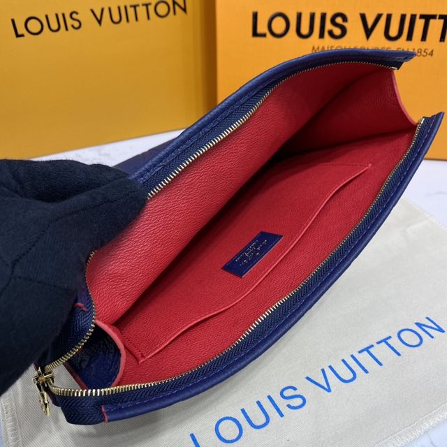 Louis vuitton original calfskin toiletry pouch 26 M45665 navy blue