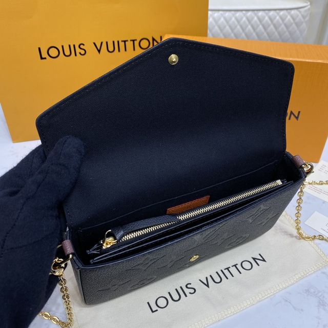 Louis vuitton original monogram calfskin felicie pochette M80679 black