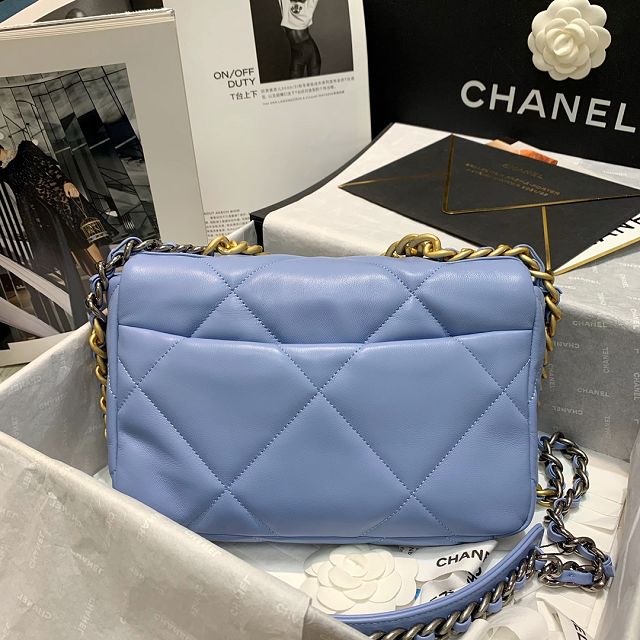 CC original calfskin small 19 flap bag AS1160 sky blue