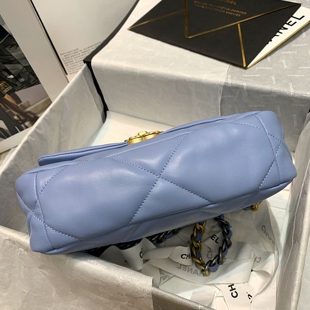 CC original calfskin small 19 flap bag AS1160 sky blue