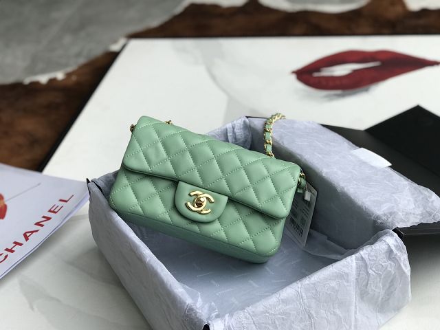 CC original lambskin mini flap bag A69900 light green