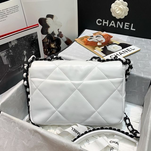 CC original lambskin small 19 flap bag AS1160 white