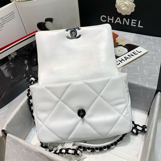 CC original lambskin small 19 flap bag AS1160 white