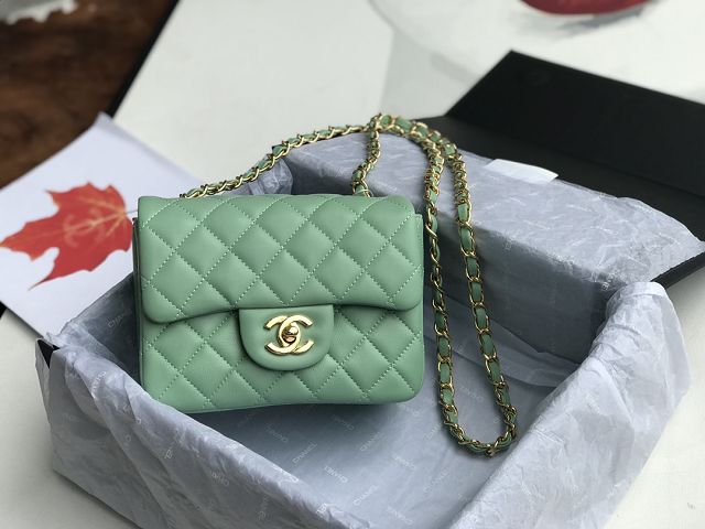 CC original lambskin super mini flap bag A35200 light green