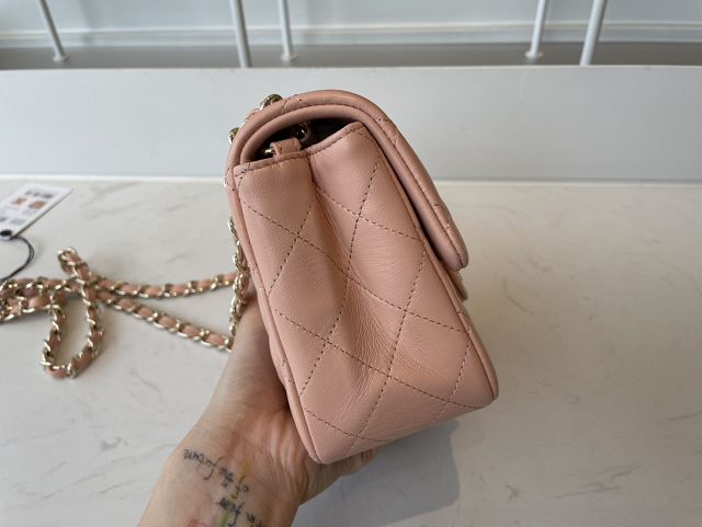 CC original lambskin super mini flap bag A35200 light pink