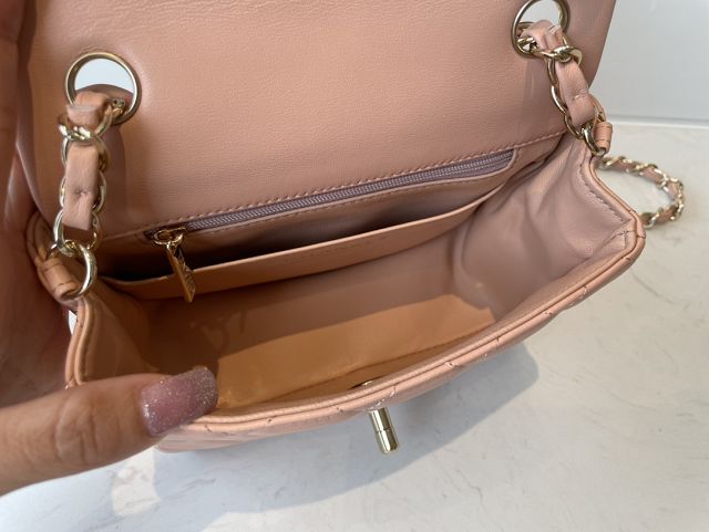 CC original lambskin super mini flap bag A35200 light pink