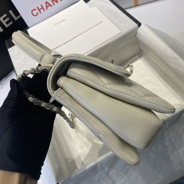 CC original lambskin top handle flap bag A92236 cream