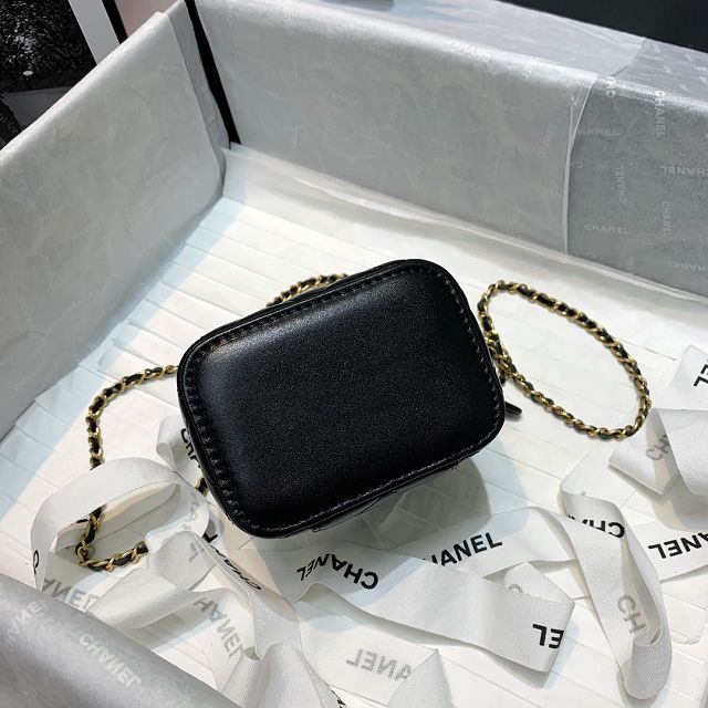 CC original calfskin small vanity with chain AP2292 black