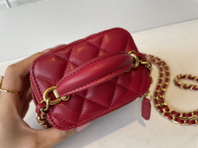 CC original lambskin small vanity with chain AP2198 wine red