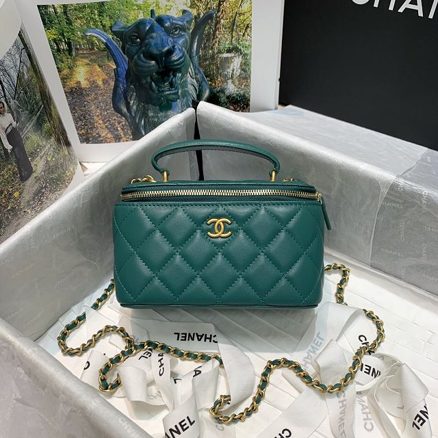 CC original lambskin vanity with chain AP2291 green