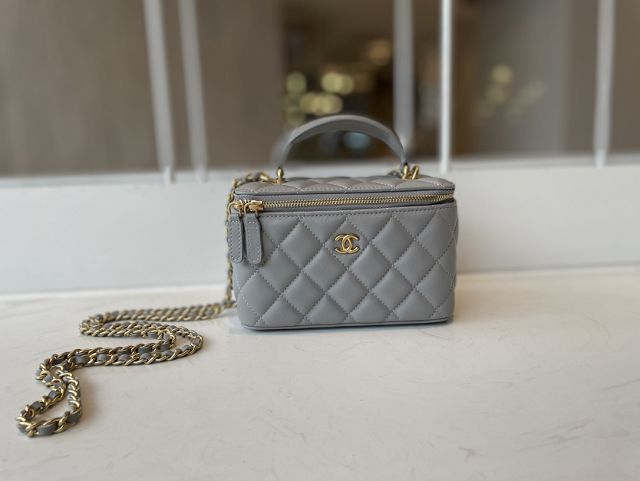 CC original lambskin vanity with chain AP2291 grey