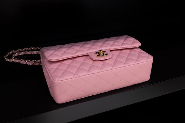 CC original handmade lambskin medium flap bag HA01112 pink