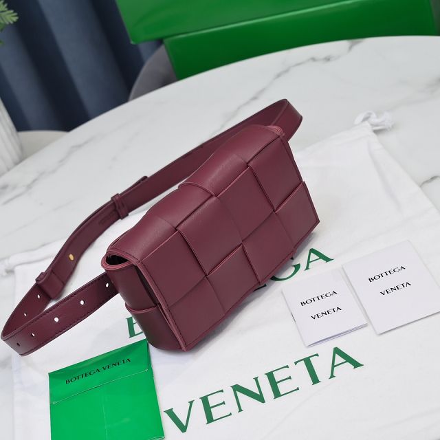 BV original lambskin cassette belt bag 639367 bordeaux