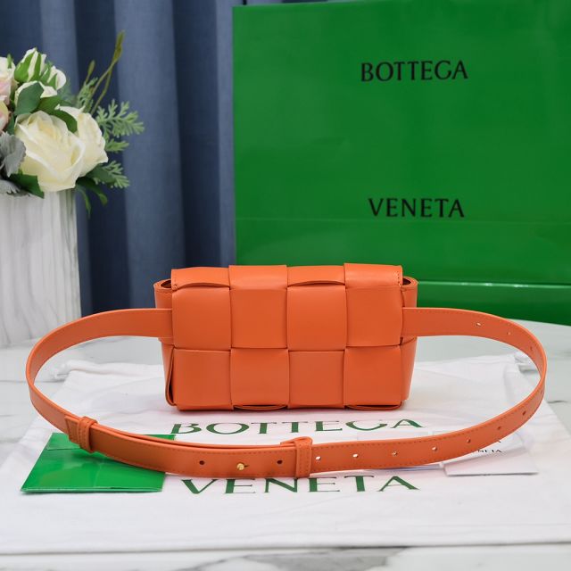 BV original lambskin cassette belt bag 639367 orange