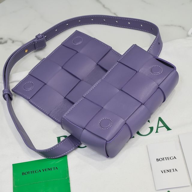 BV original lambskin cassette belt bag 639367 purple