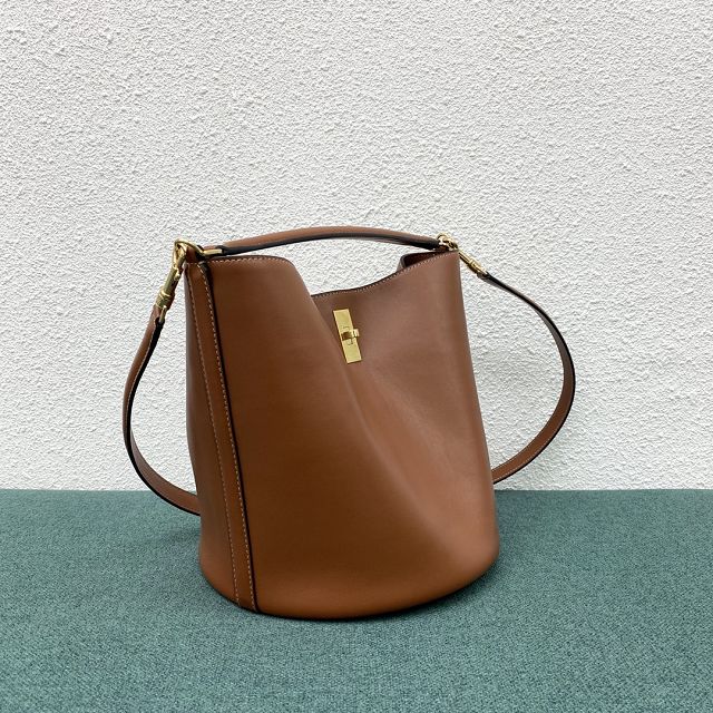 Celine original calfskin bucket 16 bag 195573 tan