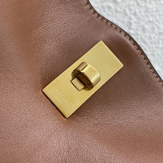 Celine original calfskin bucket 16 bag 195573 tan