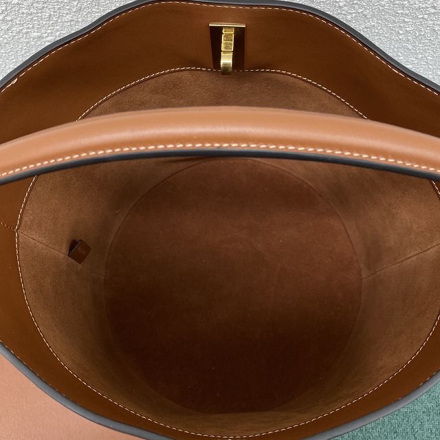 Celine original calfskin bucket 16 bag 195573 tan