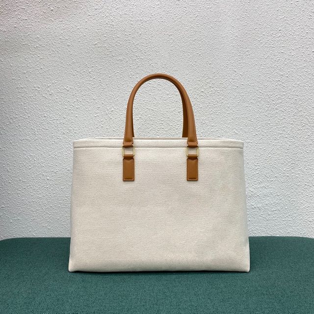 Celine original textile cabas tote 190062 white&tan