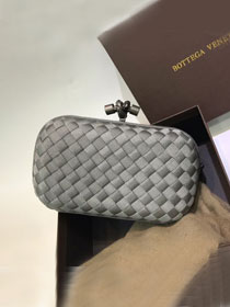 BV original silk knot clutch 113085-2 grey