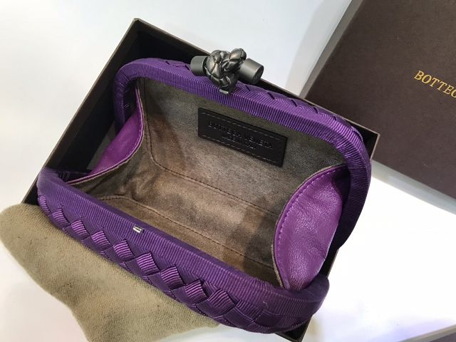 BV original silk knot clutch 113085-2 purple