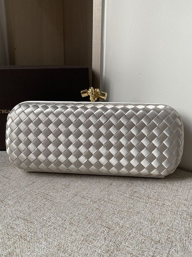 BV original silk knot clutch 202031 silver