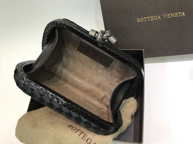 BV original silk&snakeskin knot clutch 113085-3 black