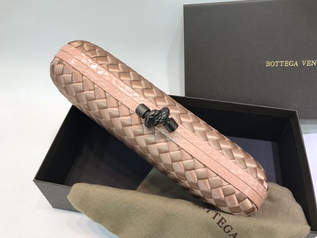 BV original silk&snakeskin knot clutch 202031-2 nude