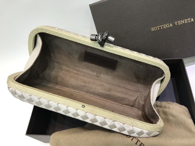 BV original silk&snakeskin knot clutch 202031-2 silver