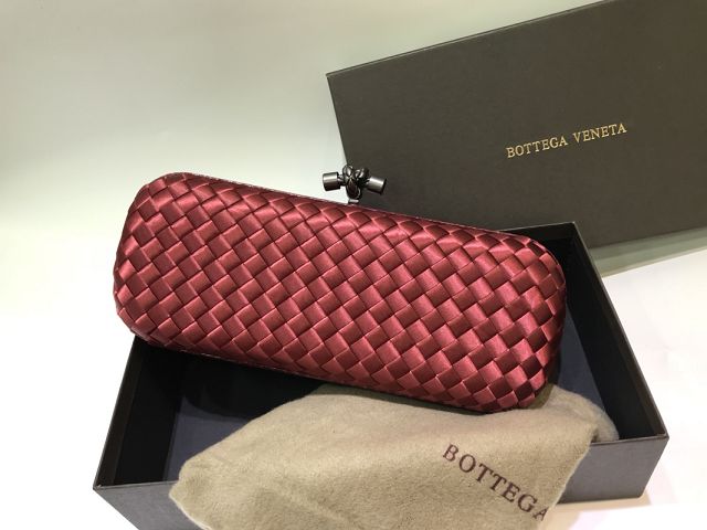 BV original silk&snakeskin knot clutch 202031-2 wine red