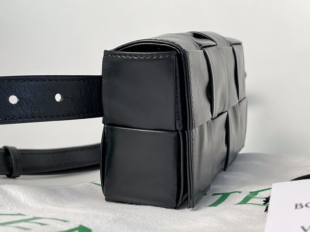 BV original paper calfskin cassette belt bag 651053 black