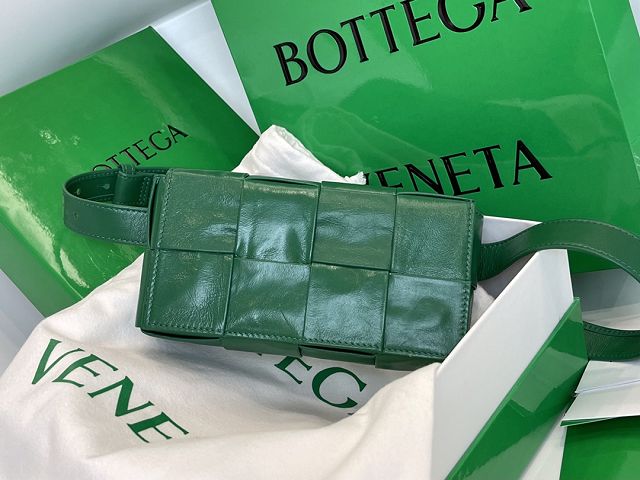 BV original paper calfskin cassette belt bag 651053 green