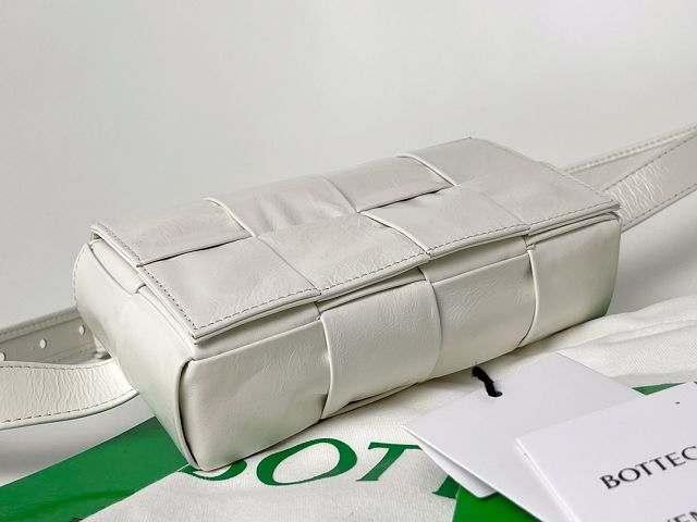 BV original paper calfskin cassette belt bag 651053 white