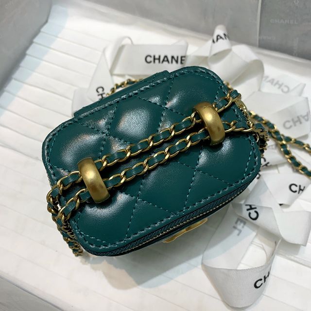 CC original calfskin small vanity with chain AP2292 green