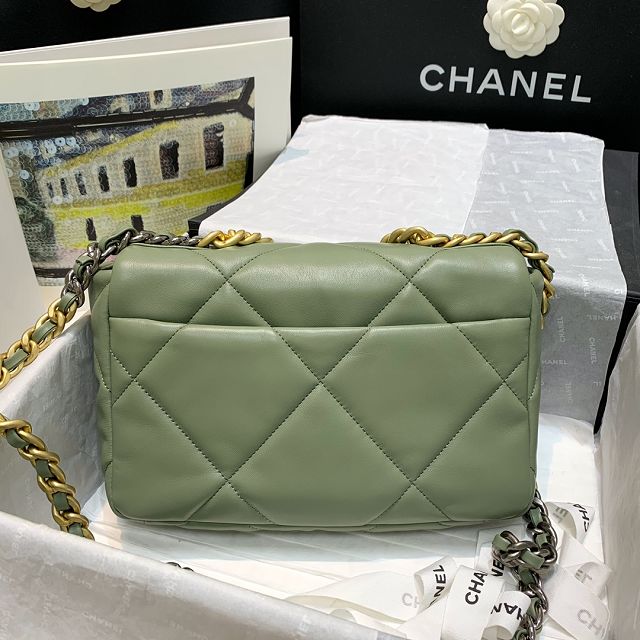 CC original calfskin small 19 flap bag AS1160 green