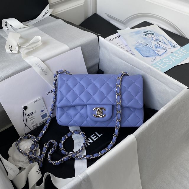 CC original lambskin mini flap bag A69900 blue